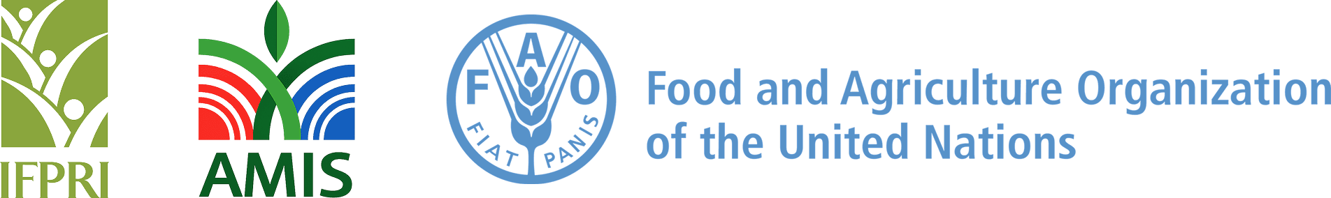 Logos of IFPRI, AMIS, and the Food and Agriculture Organization of the United Nations (FAO)