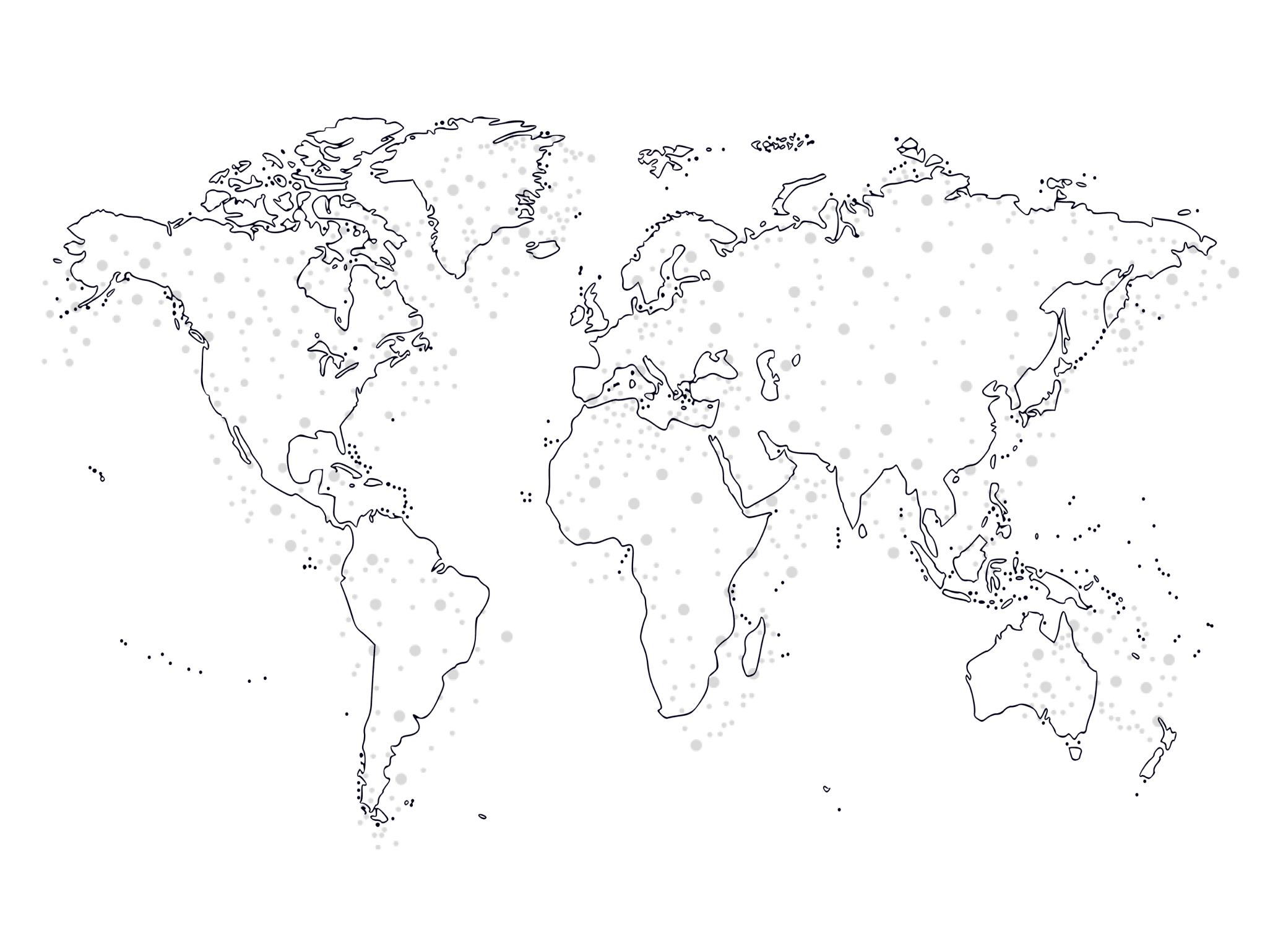 World dot map showing global agricultural crop regions and weather forecast coverage across 7 major crop-producing areas on the CM Navigator weather maps platform